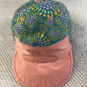 Patagonia Kids 5T Recycled Nylon Sun Hat Blue Pink Mosaic Floral Print Cap
